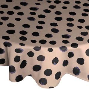 Tischdecke ADAM Dots Tischdecken Gr. B/L: 220 cm x 145 cm, oval, lila Tischdecken nachhaltig aus Bio-Baumwolle,Made in Germany
