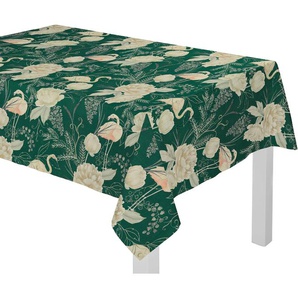 Tischdecke ADAM Eden Tischdecken Gr. B/L: 190 cm x 130 cm, 1 St., rechteckig, grün (dunkelgrün, natur) Tischdecken