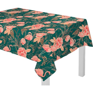 Tischdecke ADAM Eden Tischdecken Gr. B/L: 250 cm x 145 cm, 1 St., rechteckig, bunt (dunkelgrün, rosa) Tischdecken