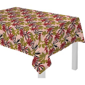 Tischdecke ADAM Jungle Tischdecken Gr. B/L: 190 cm x 130 cm, 1 St., rechteckig, bunt (dunkelrot, grün, rosa) Tischdecken