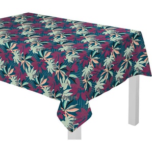 Tischdecke ADAM Jungle Tischdecken Gr. B/L: 220 cm x 145 cm, 1 St., rechteckig, bunt (dunkelblau, lila) Tischdecken