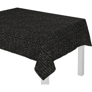 Tischdecke ADAM Scribble Tischdecken Gr. B/L: 250 cm x 145 cm, rechteckig, schwarz (schwarz, natur) Tischdecken nachhaltig aus Bio-Baumwolle,Made in Germany