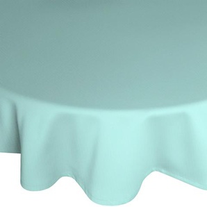 Tischdecke ADAM Uni Collection Tischdecken Gr. B/L: 145 cm x 220 cm, oval, blau (helltürkis) Tischdecken nachhaltig