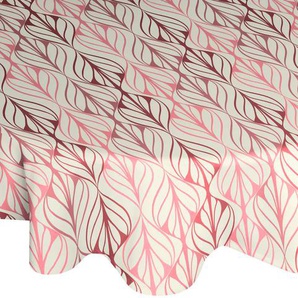 Tischdecke ADAM Wave Tischdecken Gr. B/L: 145 cm x 145 cm, rund, bunt (natur, dunkelrot, rosa) Tischdecken nachhaltig aus Bio-Baumwolle,Made in Germany