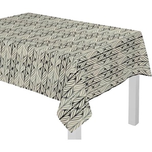 Tischdecke ADAM Wave Tischdecken Gr. B/L: 190 cm x 130 cm, rechteckig, beige (natur, dunkelgrau, hellgrau) Tischdecken nachhaltig aus Bio-Baumwolle,Made in Germany