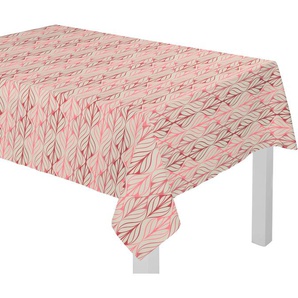Tischdecke ADAM Wave Tischdecken Gr. B/L: 190 cm x 130 cm, rechteckig, bunt (natur, dunkelrot, rosa) Tischdecken nachhaltig aus Bio-Baumwolle,Made in Germany