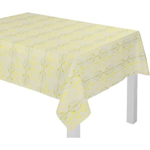 Tischdecke ADAM Wave Tischdecken Gr. B/L: 190 cm x 130 cm, rechteckig, bunt (natur, hellgrün, gelb) Tischdecken nachhaltig aus Bio-Baumwolle,Made in Germany