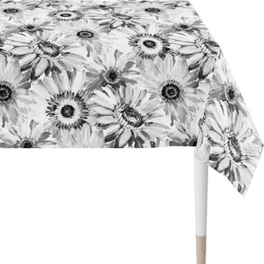 Tischdecke APELT 1700 Summergarden, Sommerdeko, Sommer Tischdecken Gr. B/L: 150 cm x 250 cm, 1 St., bunt (grau, weiß, schwarz) Tischdecken