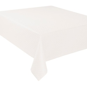 Tischdecke CURT BAUER 3947 Riga, mit Rautenmotiv, Damast-Tischwäsche Tischdecken Gr. B/L: 130 cm x 225 cm, 1 St., eckig, weiß (offwhite) Tischdecken
