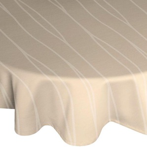 Tischdecke WIRTH LANGWASSER Tischdecken Gr. B/L: 130 cm x 190 cm, oval, grau (taupe) Tischdecken