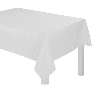Tischdecke WIRTH Westport Tischdecken Gr. B/L: 190 cm x 130 cm, 1 St., eckig, weiß Tischdecken Made in Germany, Jacquard Dekostoff, Blatt-Design, Pflegeleicht