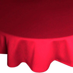 Tischdecke WIRTH Westport Tischdecken Gr. B/L: 190 cm x 130 cm, 1 St., oval, rot Tischdecken Made in Germany, Jacquard Dekostoff, Blatt-Design, Pflegeleicht