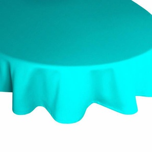 Tischdecke WIRTH WirthNatur Tischdecken Gr. B/L: 130 cm x 190 cm, oval, blau (türkis) Tischdecken