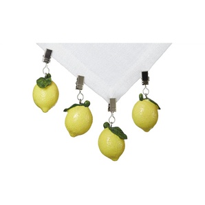 Tischdeckengewicht Zitrone, 4er Set - gelb - Polyresin (Kunstharz), Metall - 16,5 cm - 4 cm - 5,5 cm | Möbel Kraft