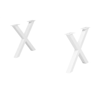 Tischgestell 2er-Set Tuxa massiv - weiß - Metall - 73 cm - 73 cm - cm 8,0 | Möbel Kraft