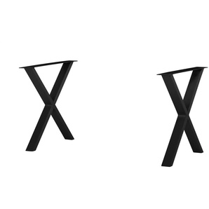 Tischgestell Comida - schwarz - Materialmix - 8 cm - 74 cm | Möbel Kraft