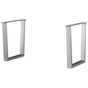 Tischgestell Comida - silber - Materialmix - 8 cm - 74 cm | Möbel Kraft