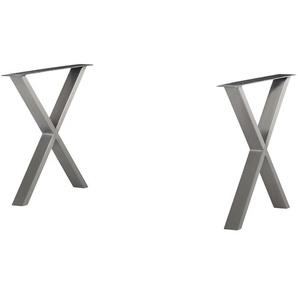 Tischgestell Comida - silber - Materialmix - 8 cm - 74 cm | Möbel Kraft