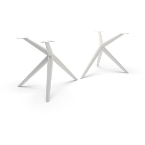 Tischgestell Estelar rund Metall Weiß (2er-Set), Gestelle