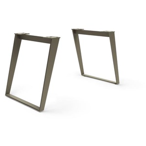 Tischgestell Metall Schräg Effektfinish Titan(2er-Set), Gestelle
