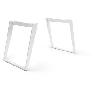 Tischgestell Metall Weiß Schräg (2er-Set), Gestelle