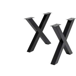Tischgestell Tuxa massiv - schwarz - Metall,pulverbeschichtet - 73 cm - 73 cm - cm 8,0 | Möbel Kraft