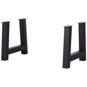 Tischgestell  Tuxa massiv ¦ schwarz ¦ pulverbeschichtet, Metall ¦ Maße (cm): B: 73 H: 73 T: 10