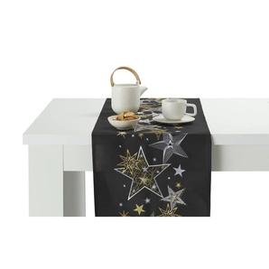 Tischläufer Weihnachten - schwarz - Synthetik - 40 cm | Möbel Kraft