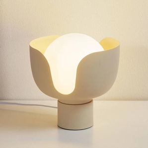 Tischlampe Fiora Lindby, creme / amber, für Wohn- / Esszimmer, Metall, Modern, Tischlampe 10030585