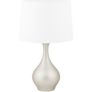 Tischlampe Gold / Weiß Keramik 64 cm Stoffschirm Schwarz Vasenform Kabel mit Schalter Moderner Minimalistischer Stil