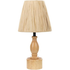 Tischlampe Hellbraun Eichenholz 41 cm Papierschirm Kegelform Natürlich Langes Kabel mit Schalter Modern Rustikal Beleuchtung Leuchte