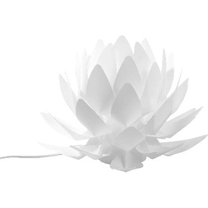 Tischlampe Weiß 30 cm Blumenform Wasserlilie langes Kabel mit Schalter Kinderzimmer Beleuchtung Moderner Stil