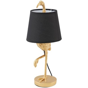 Tischleuchte  1-flammig `Flamingo`schwarz/goldfarbig   ¦ gold ¦ Maße (cm): H: 42  Ø: 42
