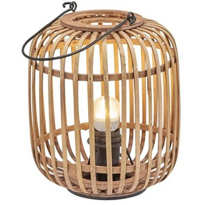 Tischleuchte 1-flammig Holzlamellen - braun - Materialmix - 25 cm - 22.0 | Möbel Kraft