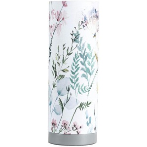 Tischleuchte, 1-flammig, Leinen `Floral` - mehrfarbig - Materialmix - 31,5 cm - [11.0] | Möbel Kraft