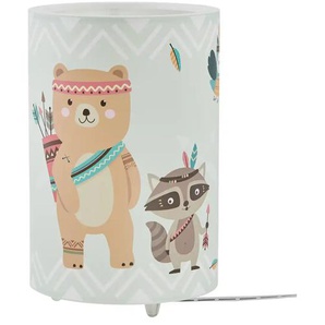 Tischleuchte 1-flammig `Little Indians` - grün - Materialmix - 25 cm - 20.0 | Möbel Kraft