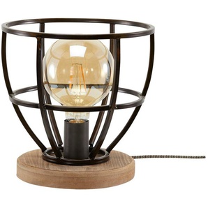 Tischleuchte 1-flammig Metallkorb schwarz ¦ schwarz ¦ Maße (cm): H: 25