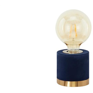 Tischleuchte 1-flammig Samt blau - blau - Materialmix - 11 cm - 11.0 | Möbel Kraft
