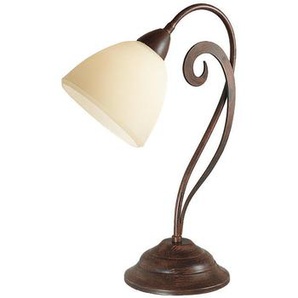 Tischleuchte , Braun , Glas , 37 cm , Lampen & Leuchten, Innenbeleuchtung, Tischlampen, Tischlampen