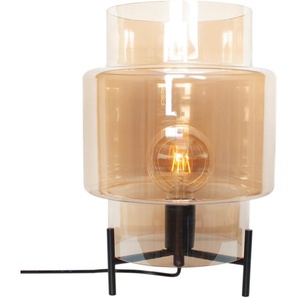 Tischleuchte BY RYDENS Ebbot Lampen Gr. 1 flammig, Ø 26,50 cm Höhe: 37,00 cm, gelb (amber) Tischlampen Tischleuchte mit Glasschirm, 37 cm hoch