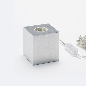 Tischleuchte Cubic sompex Aluminium matt grau, 8x8x8 cm