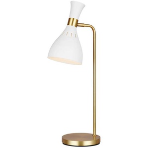 Tischleuchte Elstead Joan, Weiß, Messing, Metall, 63.5x21.9 cm, Grüner Punkt, RoHS, Lampen & Leuchten, Innenbeleuchtung, Tischlampen, Tischlampen