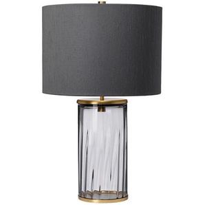 Tischleuchte Elstead Reno, Grau, Messing, Metall, Glas, Textil, 60.4 cm, Grüner Punkt, RoHS, Lampen & Leuchten, Innenbeleuchtung, Tischlampen, Tischlampen
