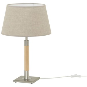 Tischleuchte - holzfarben - Holz, Stoff - 50 cm - [25.0] | Möbel Kraft