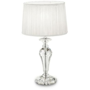 Tischleuchte Kate , Weiß , Glas, Textil , 56 cm , Lampen & Leuchten, Innenbeleuchtung, Tischlampen, Tischlampen