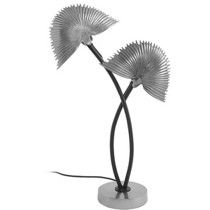 Tischleuchte KAYOOM Sue Lampen Gr. 2 flammig, Höhe: 60 cm, silberfarben Tischlampen Dekorative Tischlampe mit zwei Lichtobjekten aus Metall