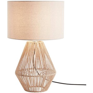 Tischleuchte Laraine Ø 33cm Braun/Beige Leinen E27