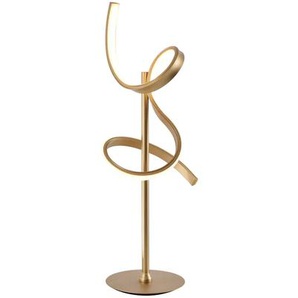 Tischleuchte LEUCHTEN DIREKT CURLS Lampen Gr. 1 flammig, Ø 16 cm, goldfarben (messingfarben matt) LED Tischlampen LED, dimmbar über Schnurdimmer
