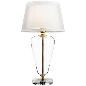 Tischleuchte, Messing, Metall, Glas, Textil, 30x54x30 cm, CE, gleichmäßige Lichtverteilung, Lampen & Leuchten, Innenbeleuchtung, Tischlampen, Tischlampen