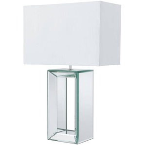 Tischleuchte Mirror I 38 x 58 x 38cm Weiß Mischgewebe E27